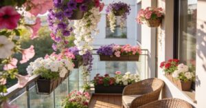 Kwiaty zwisające na balkon: jak wybrać rośliny do wiszących doniczek?